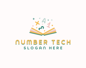 Math Book Learning logo design