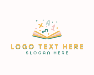 Book - Math Book Learning logo design