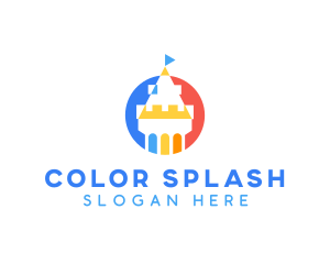 Playground Castle Color logo design