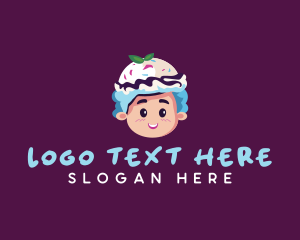 Sundae - Ice Cream Gelato Girl logo design