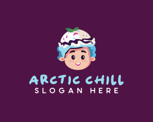 Frost - Ice Cream Gelato Girl logo design