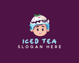 Ice Cream Gelato Girl logo design