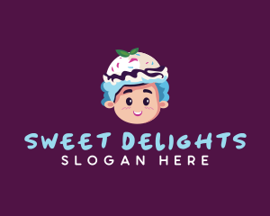 Ice Cream Gelato Girl logo design