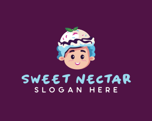 Ice Cream Gelato Girl logo design