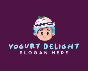 Yogurt - Ice Cream Gelato Girl logo design