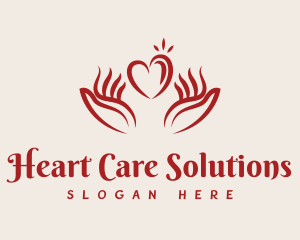 Abstract Charity Care Hands logo design