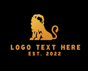 Luxury - Golden Wild Lion logo design