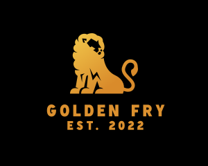 Golden Wild Lion logo design