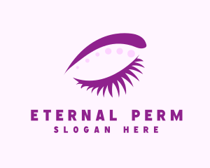 Perm - Stylish Lady Eyelash logo design