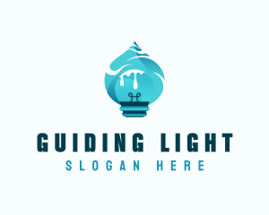 Lightbulb Water Hydropower logo design