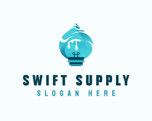 Supply - Lightbulb Water Hydropower logo design