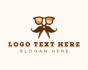 Mustache - Shades Grooming Scissors logo design