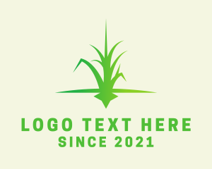 House Yard - Grass Lawn Care logo design