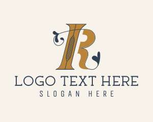 Hospitality - Elegant Floral Letter R logo design