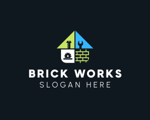 Brick - House Construction Brick logo design