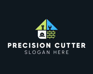 Cutter - House Construction Brick logo design