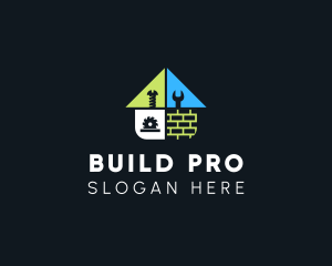 Construction - House Construction Brick logo design