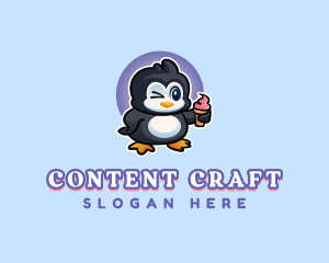 Penguin Frozen Dessert logo design