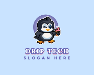 Penguin Frozen Dessert logo design