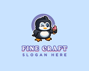 Penguin Frozen Dessert logo design