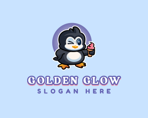 Penguin Frozen Dessert logo design