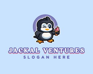 Penguin Frozen Dessert logo design