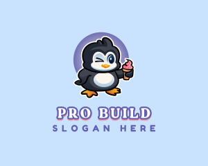 Penguin Frozen Dessert logo design