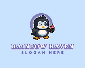 Penguin Frozen Dessert logo design