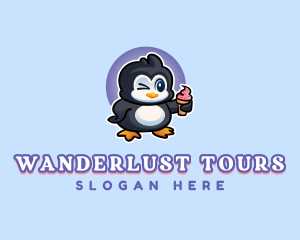 Penguin Frozen Dessert logo design