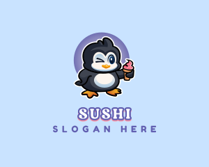 Penguin Frozen Dessert logo design