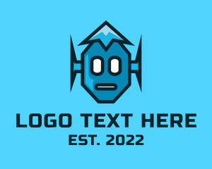 Interactive - Robot Mascot Video Game logo design