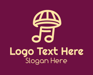 Music Stream - Music Umbrella Mushroom logo design