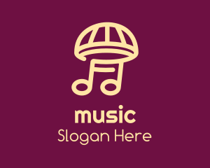 Music Umbrella Mushroom logo design