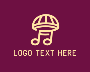 Quarter Note - Music Umbrella Mushroom logo design