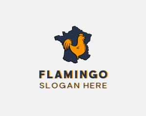 Poultry - Rooster Chicken Map logo design