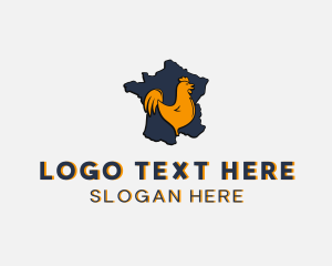 Rooster - Rooster Chicken Map logo design