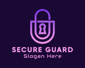 Gradient Security Lock logo design