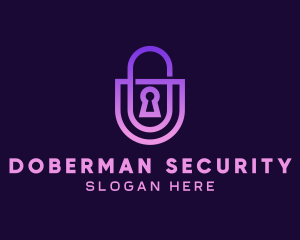 Gradient Security Lock logo design