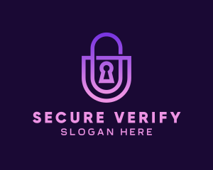 Gradient Security Lock logo design