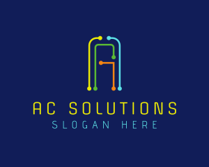 Multicolor Wire Letter A logo design