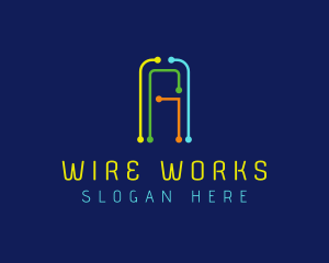 Wire - Multicolor Wire Letter A logo design