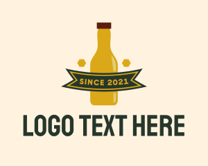 Honey - Bottle Brewery Banner logo design