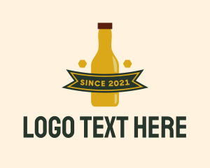 Kombucha - Bottle Brewery Banner logo design