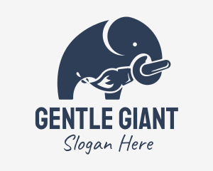 Elephant - Elephant Painter Paintbrush logo design