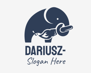 Design Studio - Elephant Painter Paintbrush logo design