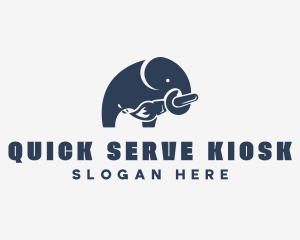 Daycare Elephant Paintbrush logo design