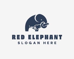 Daycare Elephant Paintbrush logo design