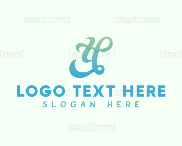 Gradient Cursive Letter Y Logo