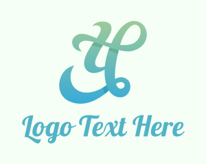 Calligraphic - Gradient Cursive Letter Y logo design
