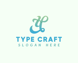 Typography - Gradient Cursive Letter Y logo design